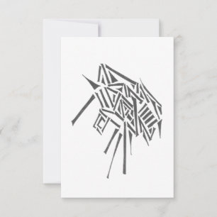 Beetle Black White Abstract Tribal Tattoo Art Thank You Card