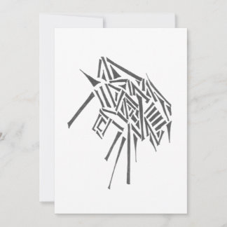 Beetle Black White Abstract Tribal Tattoo Art Thank You Card