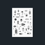 Beetle Black & White Canvas Print<br><div class="desc">Watercolor bugs and beetles pattern in monochrome black and white.  Perfect for entomologists and nature lovers,  and for Halloween too!  Original art by Nic Squirrell.</div>