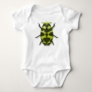 Beetle bug insect cute black green baby bodysuit