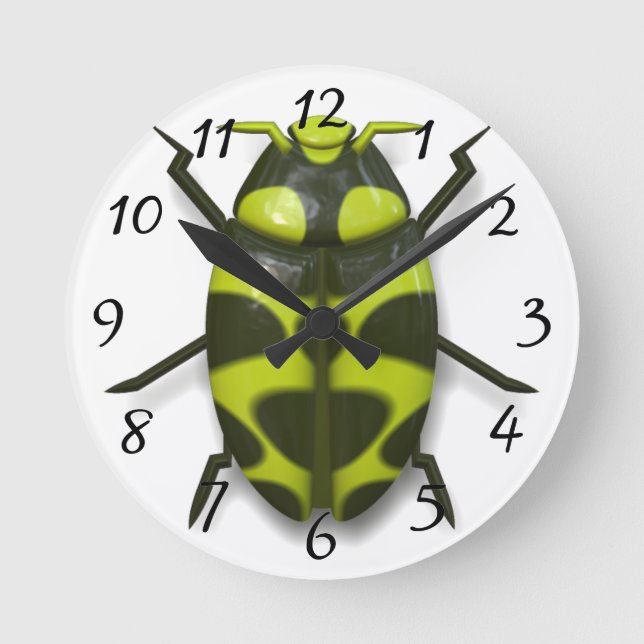 Beetle bug insect cute round clock (Front)