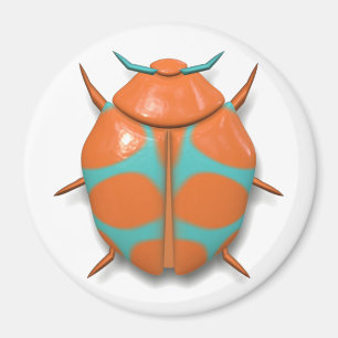Beetle bug insect cute summer boy orange blue magnet