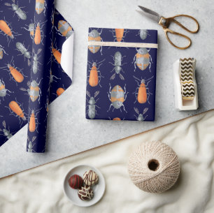 Beetle bug insect pattern wrapping paper