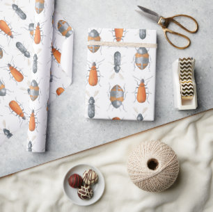 Beetle bug insect pattern wrapping paper