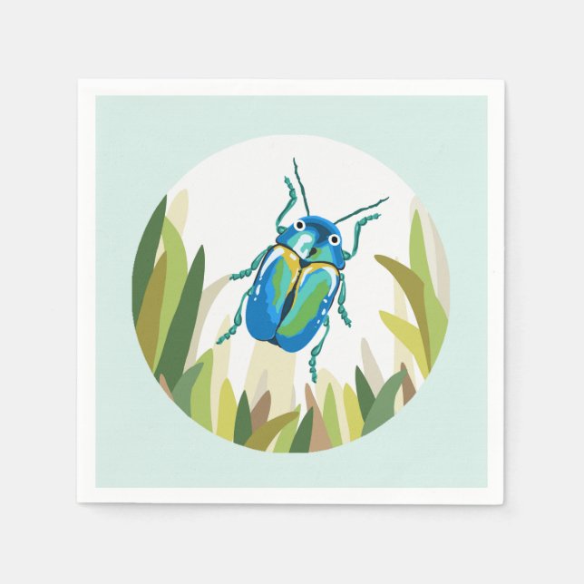 Beetle Bug Insects Paper Napkin Outdoor Party (Front)