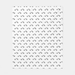 Beetle Car Motif Graphic Print Pattern Fleece Blanket