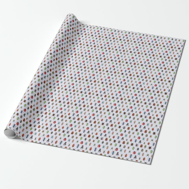 Beetle Collection Wrapping Paper (Unrolled)