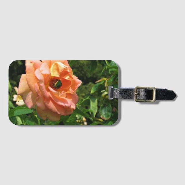 Beetle on a Rose Luggage Tag (Front Horizontal)