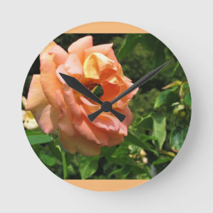 Beetle on a Rose Round Clock