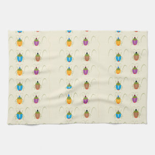 Beetle on brown soil kitchen towel