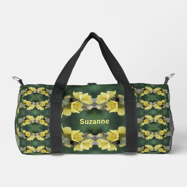 Beetle On Mullein Flower Abstract Personalized Duffle Bag (Front)