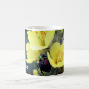 Beetle On Mullein Flower Personalized Coffee Mug
