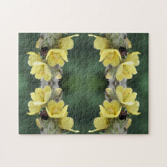 Beetle On Wild Mullein Flower Abstract  Jigsaw Puzzle (Horizontal)