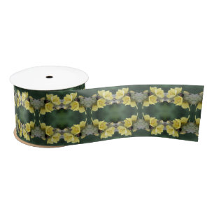 Beetle On Wild Mullein Flower Abstract  Satin Ribbon