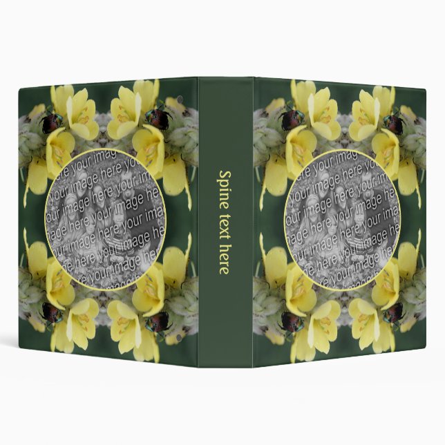 Beetle On Wild Mullein Flower Add Your Photo Binder (Background)