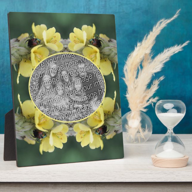 Beetle On Wild Mullein Flower Add Your Photo Plaque (Side)