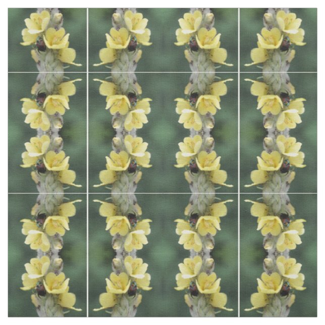 Beetle On Wild Mullein Flower Fabric (Swatch)