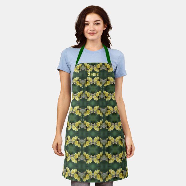 Beetle On Wild Mullein Flower Personalized Apron (Worn)