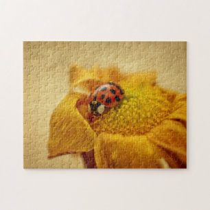 Beetle on yellow flower jigsaw puzzle