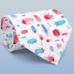 Beetle Watercolor Tie<br><div class="desc">Watercolor bugs and beetles pattern in pink, red, blue and turquoise on a white background. Perfect for entomologists and nature lovers! Original art by Nic Squirrell.</div>