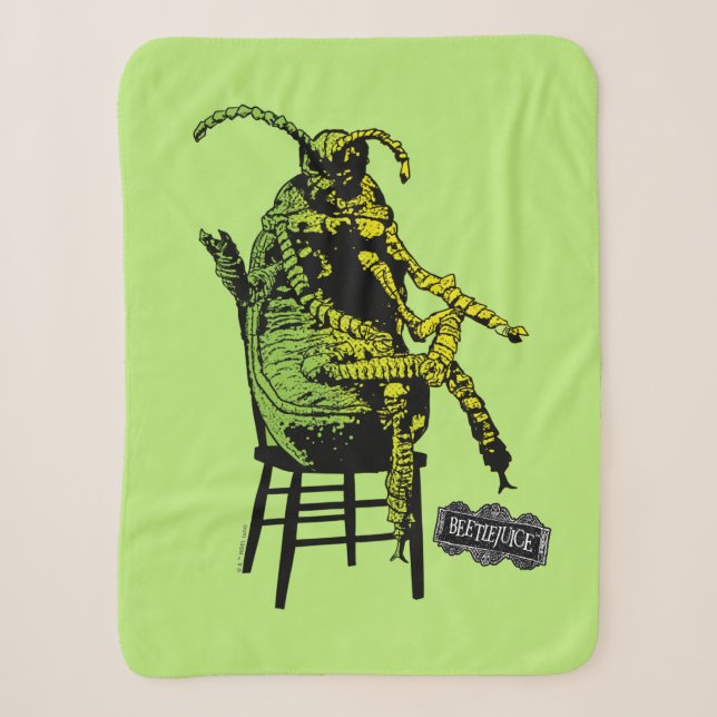 Beetlejuice | Beetle in Chair Sherpa Blanket (Front)
