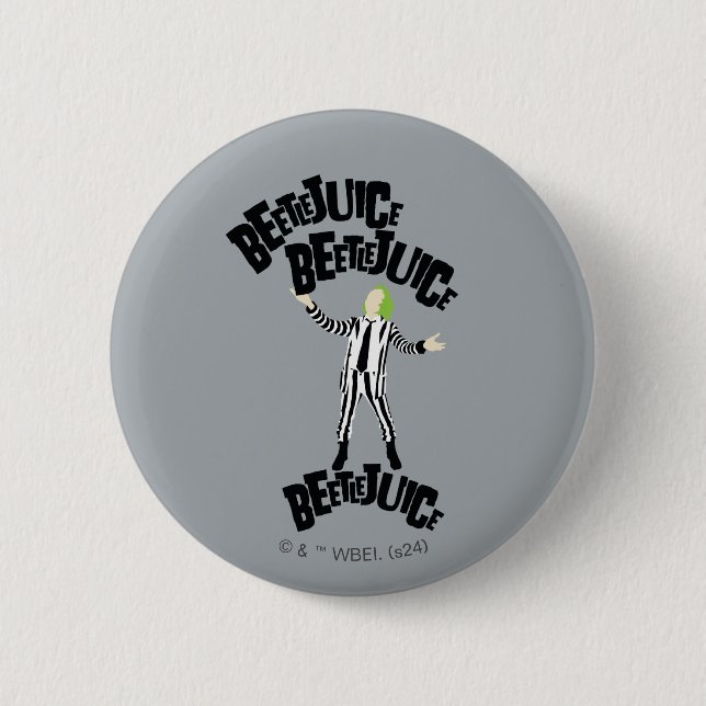 Beetlejuice Beetlejuice Beetlejuice 2 Inch Round Button (Front)