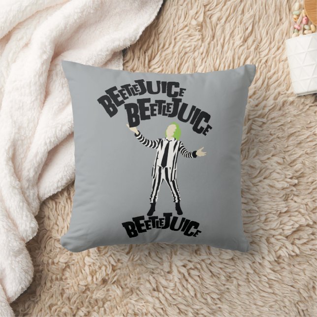 Beetlejuice Beetlejuice Beetlejuice Throw Pillow (Blanket)