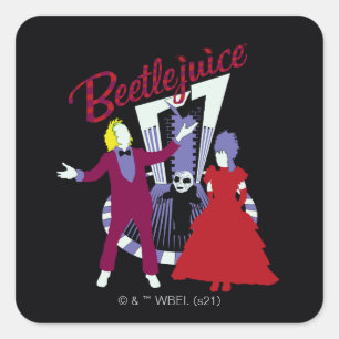 Beetlejuice Beetlejuice & Lydia Wedding Square Sticker