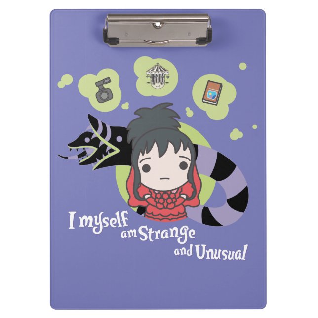 Beetlejuice | Chibi Lydia "Strange and Unusual" Clipboard (Front)