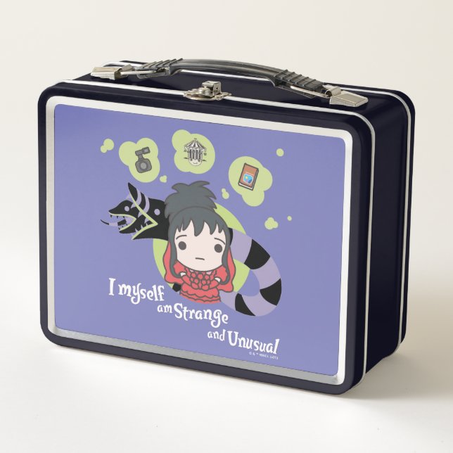 Beetlejuice | Chibi Lydia "Strange and Unusual" Metal Lunch Box (Front)