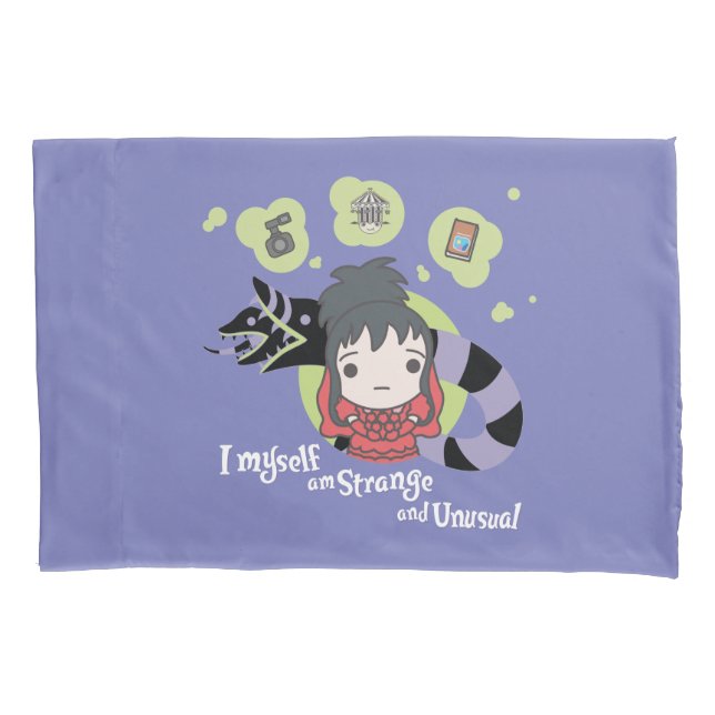 Beetlejuice | Chibi Lydia "Strange and Unusual" Pillowcase (Front)