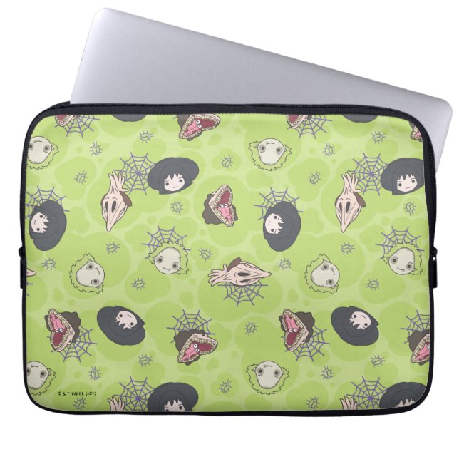 Beetlejuice | Cute Chibi Toss Pattern Laptop Sleeve (Front)