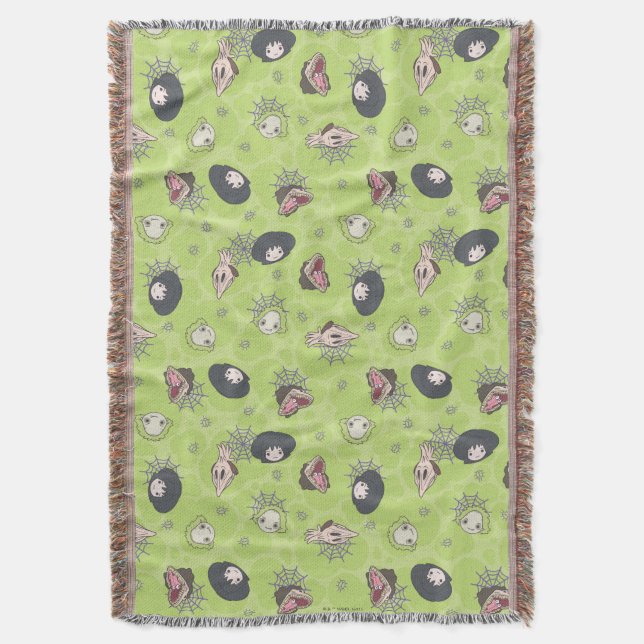 Beetlejuice | Cute Chibi Toss Pattern Throw Blanket (Front Vertical)