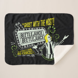 Beetlejuice   "Ghost With The Most" Marquee Sherpa Blanket