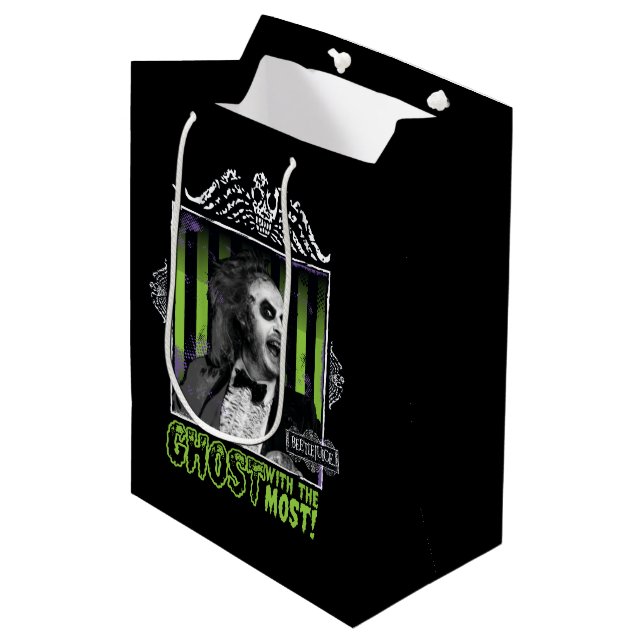 Beetlejuice | "Ghost With The Most" Portrait Medium Gift Bag (Front Angled)