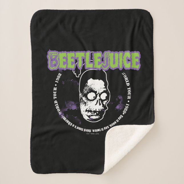 Beetlejuice | Harry the Hunter Shrunken Head Sherpa Blanket (Front)