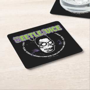 Beetlejuice   Harry the Hunter Shrunken Head Square Paper Coaster