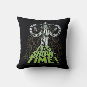 Beetlejuice   It's Show Time! Throw Pillow