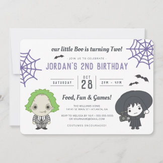 Beetlejuice | Little Boo is Turning Two Birthday Invitation