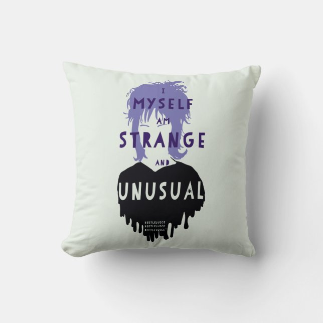 Beetlejuice | Lydia "Strange and Unusual" Graphic Throw Pillow (Front)