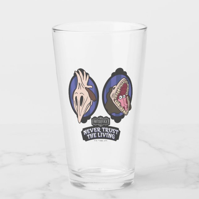 Beetlejuice | Maitlands "Never Trust The Living" Glass (Front)