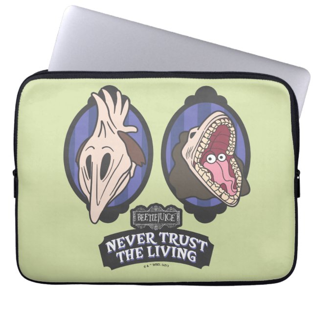 Beetlejuice | Maitlands "Never Trust The Living" Laptop Sleeve (Front)