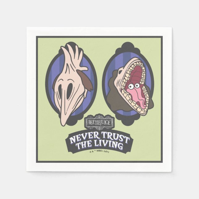 Beetlejuice | Maitlands "Never Trust The Living" Napkin (Front)
