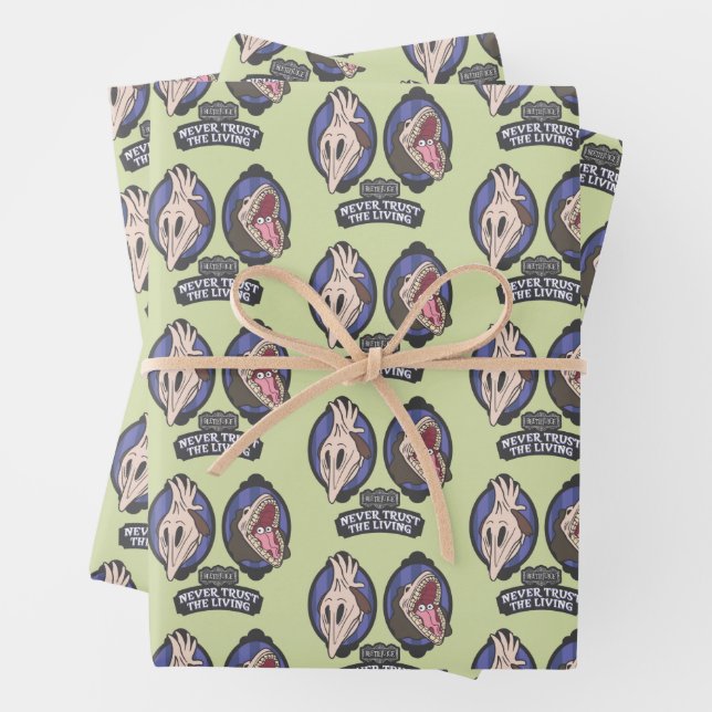 Beetlejuice | Maitlands "Never Trust The Living" Wrapping Paper Sheet (In situ)