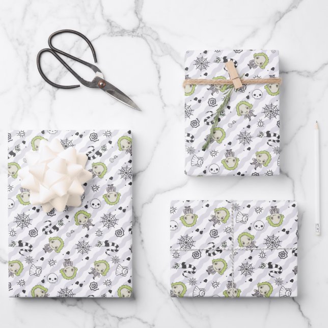 Beetlejuice Pattern Wrapping Paper Sheet (Front)