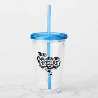 Beetlejuice | Sandworm Coiled on Beetlejuice Logo Acrylic Tumbler