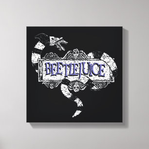 Beetlejuice   Sandworm Coiled on Beetlejuice Logo Canvas Print
