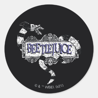 Beetlejuice | Sandworm Coiled on Beetlejuice Logo Classic Round Sticker