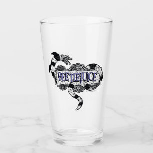 Beetlejuice   Sandworm Coiled on Beetlejuice Logo Glass