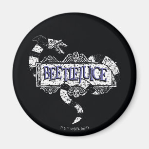 Beetlejuice   Sandworm Coiled on Beetlejuice Logo Magnet